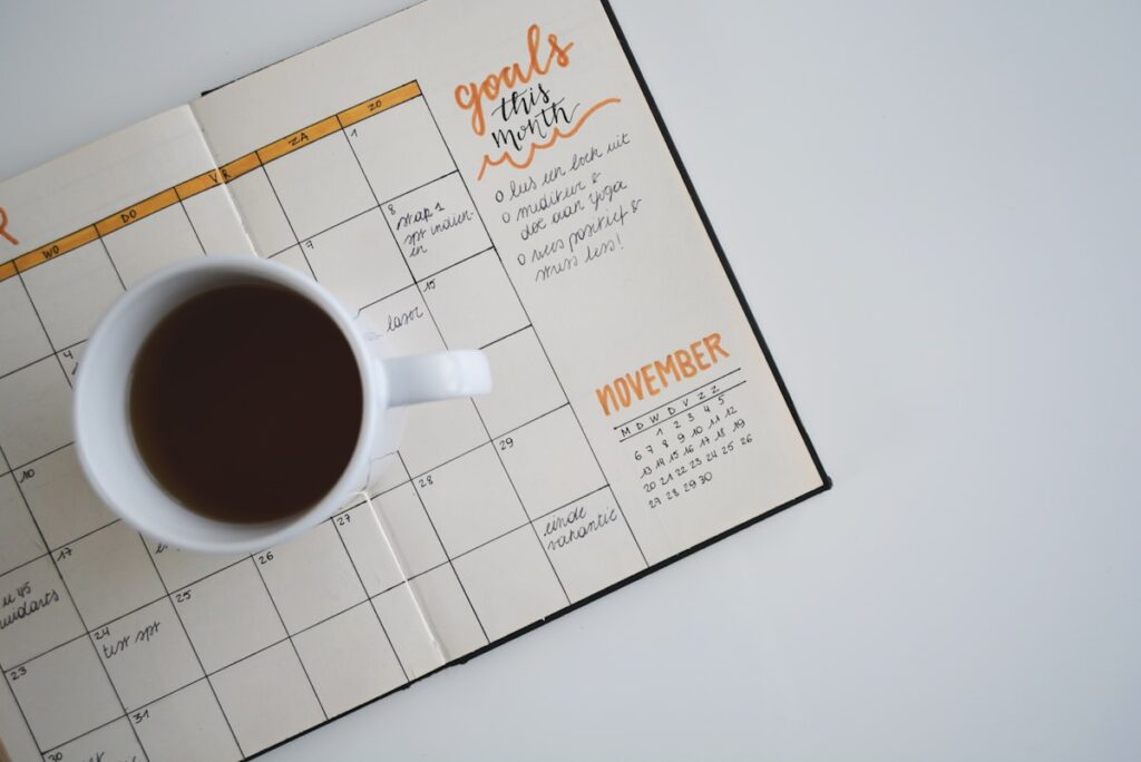 Economic calendar with scheduled market-moving events marked