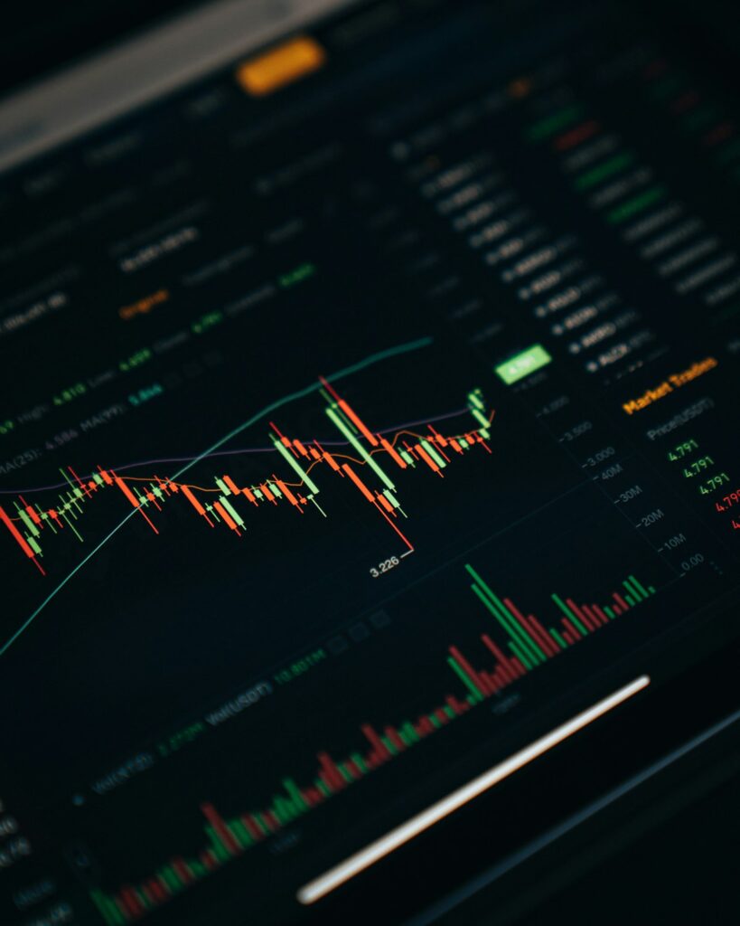 Trading screen showing different stock order types and the order book